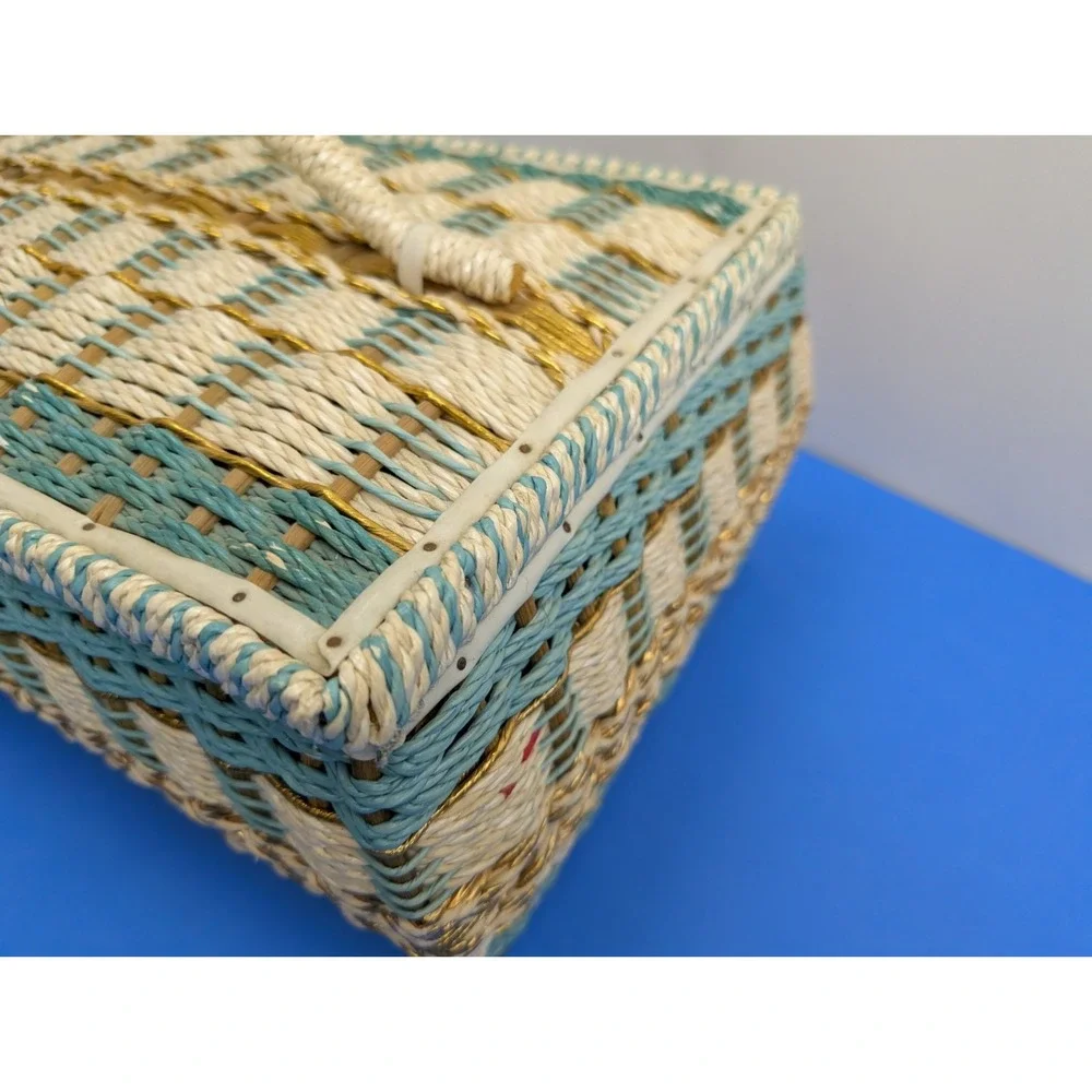 Vintage Wicker Sewing Basket LARGE 15